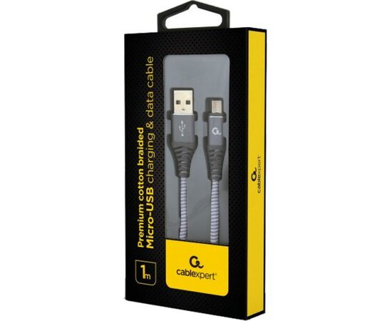 Дата кабель USB 2.0 Micro 5P to AM Cablexpert (CC-USB2B-AMmBM-1M-WB2), изображение 2 Дата кабель USB 2.0 Micro 5P to AM Cablexpert (CC-USB2B-AMmBM-1M-WB2), изображение 2
