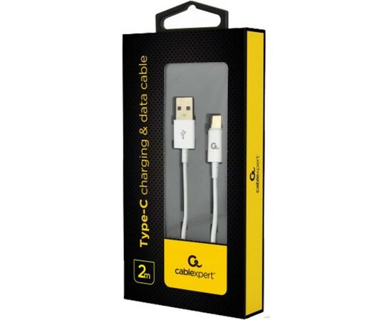 Дата кабель USB 2.0 AM to Type-C 2.0m Cablexpert (CC-USB2P-AMCM-2M-W), изображение 2 Дата кабель USB 2.0 AM to Type-C 2.0m Cablexpert (CC-USB2P-AMCM-2M-W), изображение 2