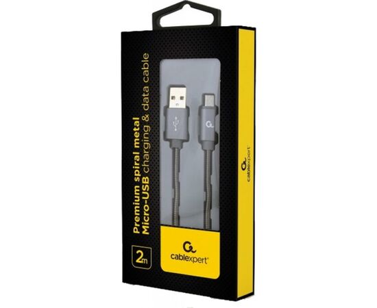 Дата кабель USB 2.0 AM to Micro 5P 2.0m Cablexpert (CC-USB2S-AMmBM-2M-BG), изображение 2 Дата кабель USB 2.0 AM to Micro 5P 2.0m Cablexpert (CC-USB2S-AMmBM-2M-BG), изображение 2