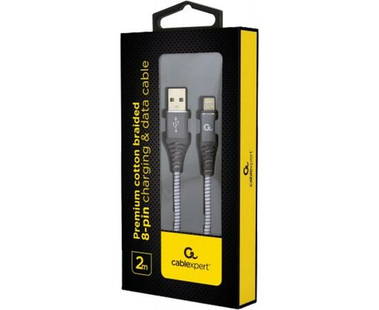Дата кабель USB 2.0 AM to Lightning 2.0m Cablexpert (CC-USB2B-AMLM-2M-BW2), изображение 2 Дата кабель USB 2.0 AM to Lightning 2.0m Cablexpert (CC-USB2B-AMLM-2M-BW2), изображение 2