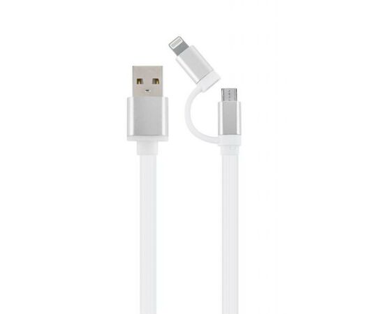 Дата кабель USB 2.0 AM to Lightning/Micro 1.0m Cablexpert (CC-USB2-AM8PmB-1M-SV)