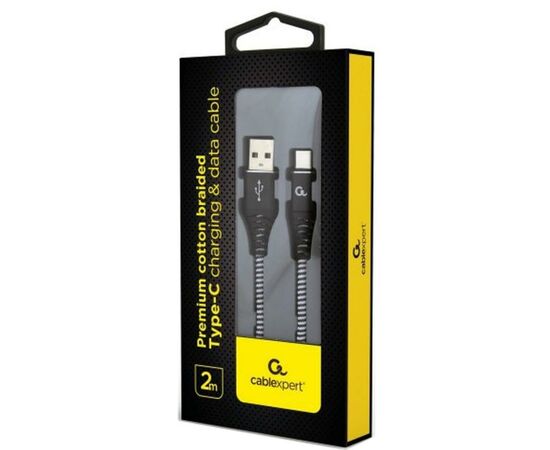 Дата кабель USB 2.0 AM to Type-C 2.0m Cablexpert (CC-USB2B-AMCM-2M-BW), изображение 2 Дата кабель USB 2.0 AM to Type-C 2.0m Cablexpert (CC-USB2B-AMCM-2M-BW), изображение 2