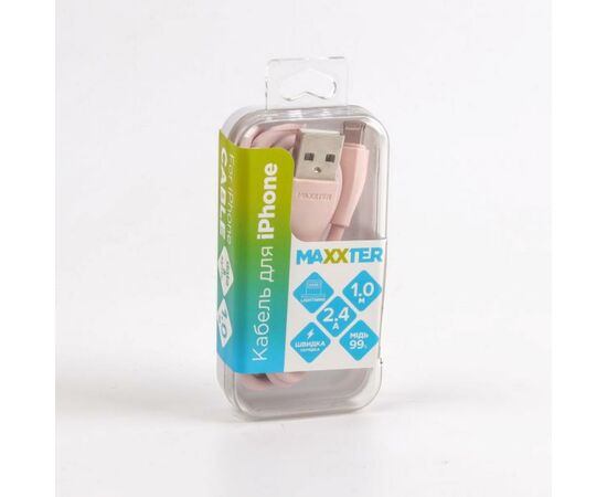 Дата кабель USB 2.0 AM to Lightning 1.0m Maxxter (UB-L-USB-01GP), изображение 4 Дата кабель USB 2.0 AM to Lightning 1.0m Maxxter (UB-L-USB-01GP), изображение 4