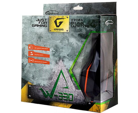Навушники Gemix W-330 black-orange, зображення 4 Навушники Gemix W-330 black-orange, зображення 4