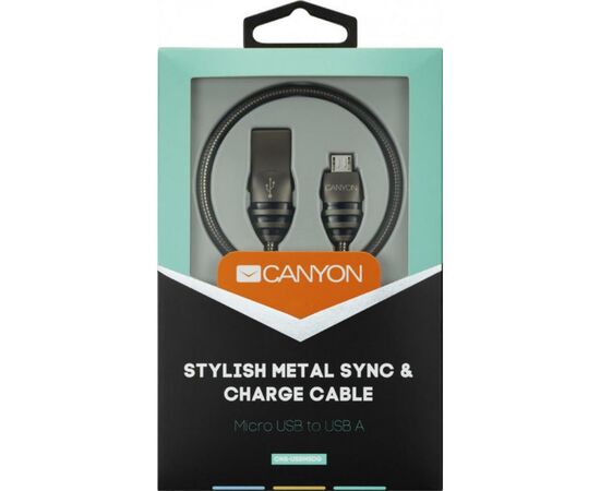 Дата кабель USB 2.0 AM to Micro 5P 1.0m Canyon (CNS-USBM5DG), изображение 3 Дата кабель USB 2.0 AM to Micro 5P 1.0m Canyon (CNS-USBM5DG), изображение 3
