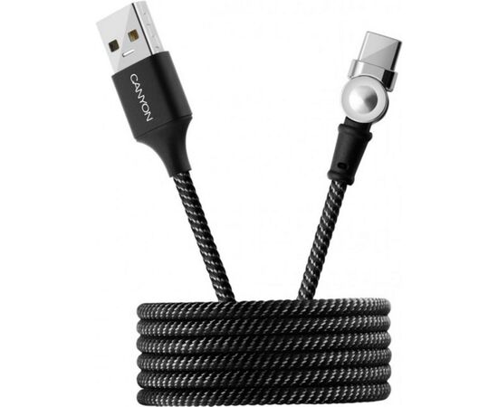 Дата кабель USB 2.0 AM to Type-C 1.0m Rotating magnetic Black Canyon (CNS-USBC8B)