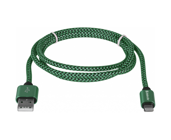 Дата кабель USB 2.0 AM to Lightning 1.0m ACH01-03T 2.1A green Defender (87810), изображение 2 Дата кабель USB 2.0 AM to Lightning 1.0m ACH01-03T 2.1A green Defender (87810), изображение 2