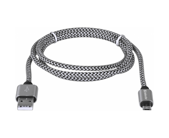 Дата кабель USB 2.0 AM to Micro 5P 1.0m USB08-03T PRO white Defender (87803), изображение 2 Дата кабель USB 2.0 AM to Micro 5P 1.0m USB08-03T PRO white Defender (87803), изображение 2