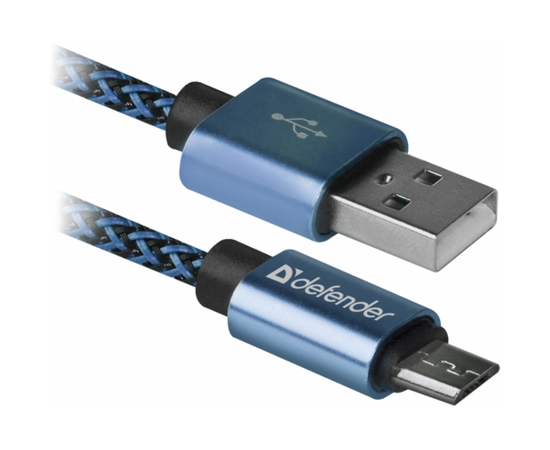 Дата кабель USB 2.0 AM to Micro 5P 1.0m USB08-03T blue Defender (87805)