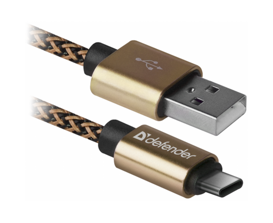 Дата кабель USB 2.0 AM to Type-C 1.0m USB09-03T PRO gold Defender (87812)
