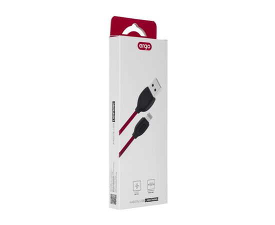 Дата кабель USB 2.0 AM to Lightning 1.0m Black Ergo (LI97)
