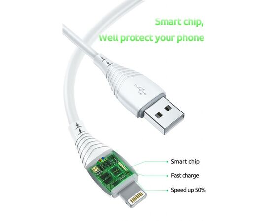 Дата кабель USB 2.0 AM to Lightning 1.2m Nature T-L830 White T-Phox (T-L830 White), изображение 7 Дата кабель USB 2.0 AM to Lightning 1.2m Nature T-L830 White T-Phox (T-L830 White), изображение 7