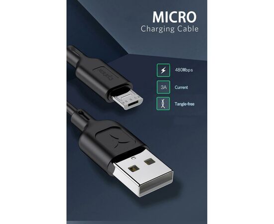 Дата кабель USB 2.0 AM to Micro 5P 1.2m Fast T-M829 T-Phox (T-M829 Black), изображение 5 Дата кабель USB 2.0 AM to Micro 5P 1.2m Fast T-M829 T-Phox (T-M829 Black), изображение 5