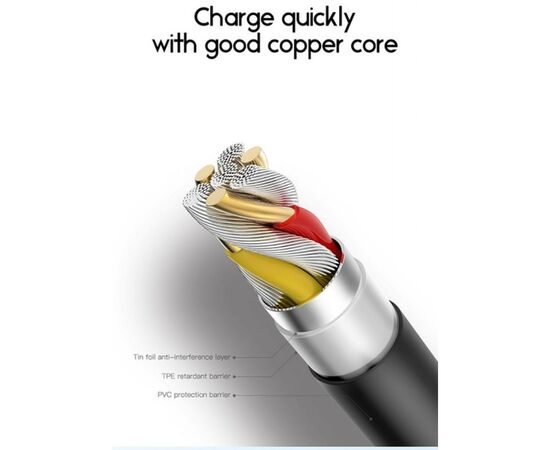 Дата кабель USB 2.0 AM to Micro 5P 1.2m Fast T-M829 T-Phox (T-M829 Black), изображение 7 Дата кабель USB 2.0 AM to Micro 5P 1.2m Fast T-M829 T-Phox (T-M829 Black), изображение 7