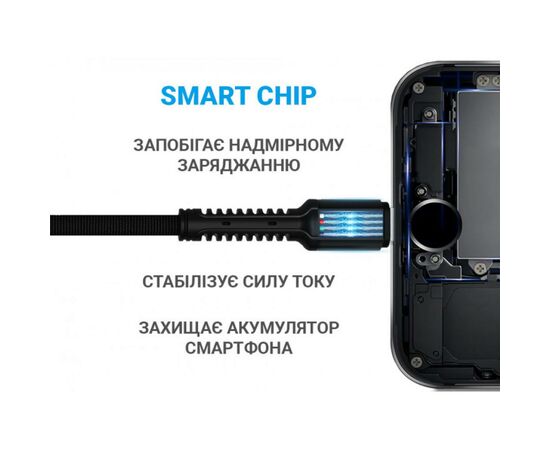 Дата кабель USB 2.0 AM to Type-C 1.0m 3 A MakeFuture (MCB-CD3GR), зображення 3 Дата кабель USB 2.0 AM to Type-C 1.0m 3 A MakeFuture (MCB-CD3GR), зображення 3