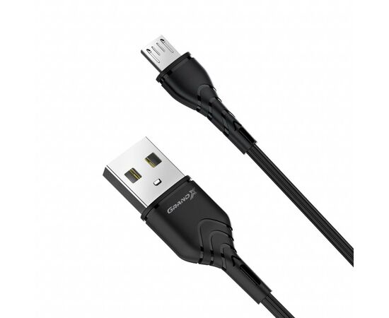 Дата кабель USB 2.0 AM to Micro 5P 1.0m Grand-X (PM-03B), зображення 2 Дата кабель USB 2.0 AM to Micro 5P 1.0m Grand-X (PM-03B), зображення 2