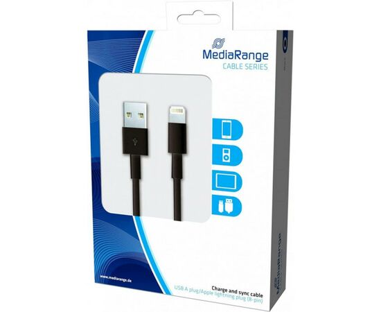 Дата кабель USB 2.0 AM to Lightning 1.0m Mediarange (MRCS137)