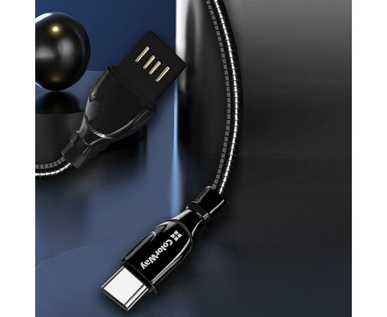 Дата кабель USB 2.0 AM to Type-C 1.0m metal spring black ColorWay (CW-CBUC015-BK), изображение 4 Дата кабель USB 2.0 AM to Type-C 1.0m metal spring black ColorWay (CW-CBUC015-BK), изображение 4