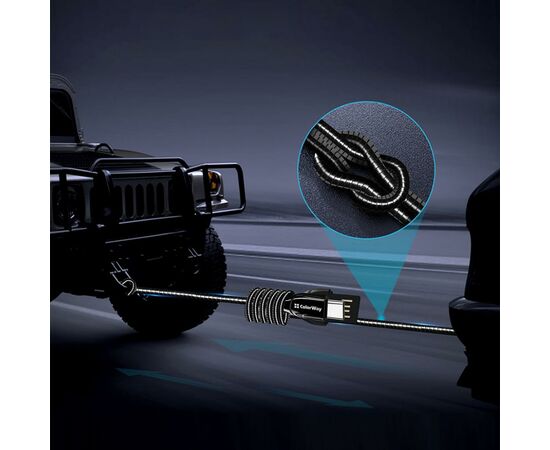 Дата кабель USB 2.0 AM to Type-C 1.0m metal spring black ColorWay (CW-CBUC015-BK), изображение 7 Дата кабель USB 2.0 AM to Type-C 1.0m metal spring black ColorWay (CW-CBUC015-BK), изображение 7