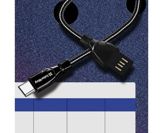 Дата кабель USB 2.0 AM to Type-C 1.0m metal spring black ColorWay (CW-CBUC015-BK), изображение 8 Дата кабель USB 2.0 AM to Type-C 1.0m metal spring black ColorWay (CW-CBUC015-BK), изображение 8