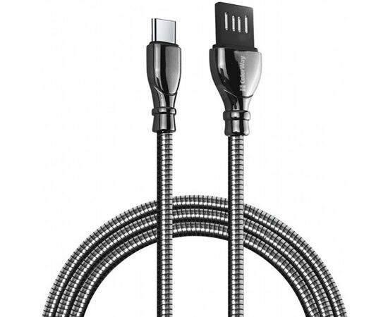 Дата кабель USB 2.0 AM to Type-C 1.0m metal spring black ColorWay (CW-CBUC015-BK)
