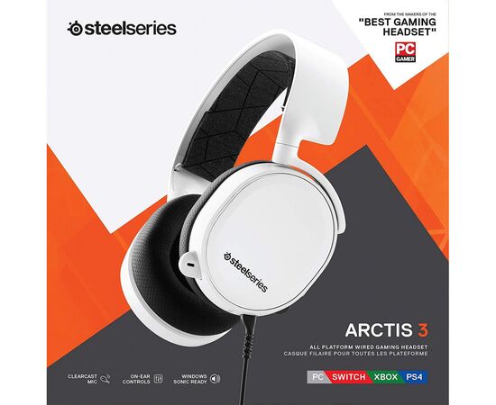 Наушники SteelSeries Arctis 3 White 2019 Edition (61506), изображение 6 Наушники SteelSeries Arctis 3 White 2019 Edition (61506), изображение 6
