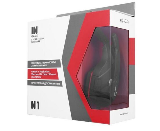 Наушники Gemix N1 Black-Red Gaming, изображение 5 Наушники Gemix N1 Black-Red Gaming, изображение 5