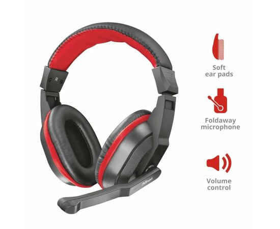 Навушники Trust Ziva Gaming 3.5mm BLACK (21953), зображення 4 Навушники Trust Ziva Gaming 3.5mm BLACK (21953), зображення 4