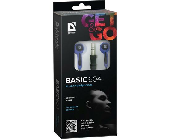 Навушники Defender Basic 604 Black-Blue (63608), зображення 3 Навушники Defender Basic 604 Black-Blue (63608), зображення 3