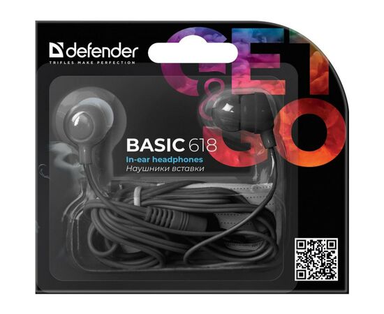 Наушники Defender Basic 618 Black (63618), изображение 2 Наушники Defender Basic 618 Black (63618), изображение 2
