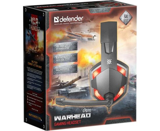 Наушники Defender Warhead G-370 Black-Red (64037), изображение 4 Наушники Defender Warhead G-370 Black-Red (64037), изображение 4