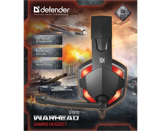 Наушники Defender Warhead G-370 Black-Red (64037), изображение 5 Наушники Defender Warhead G-370 Black-Red (64037), изображение 5