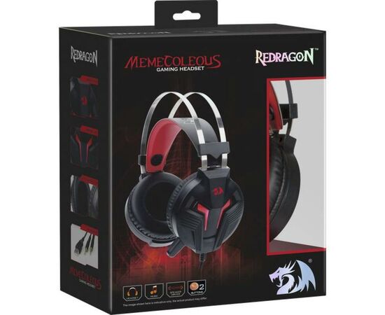 Наушники Redragon Memecoleous Black-Red Vibration (75096), изображение 2 Наушники Redragon Memecoleous Black-Red Vibration (75096), изображение 2