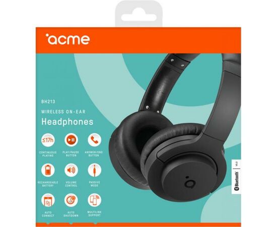 Наушники ACME BH213 Wireless On-Ear Headphones (4770070881095), изображение 7 Наушники ACME BH213 Wireless On-Ear Headphones (4770070881095), изображение 7
