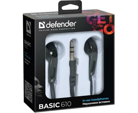 Наушники Defender Basic-610 Black (63610), изображение 2 Наушники Defender Basic-610 Black (63610), изображение 2