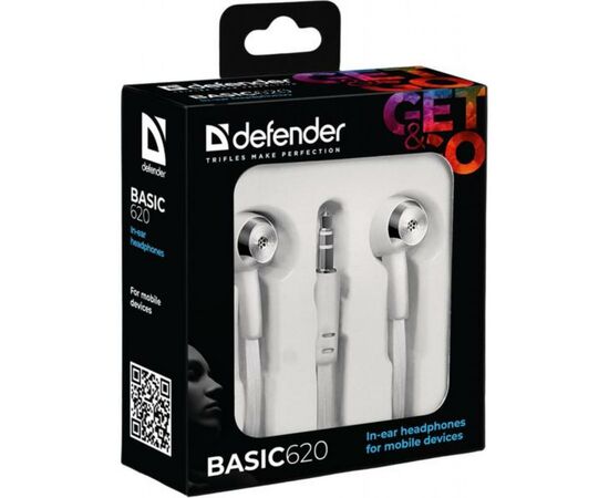 Наушники Defender Basic-620 White (63625), изображение 2 Наушники Defender Basic-620 White (63625), изображение 2