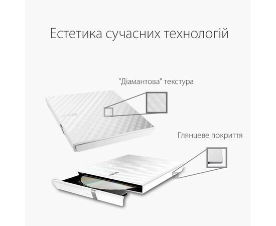 Оптический привод DVD-RW ASUS SDRW-08D2S-U LITE/WHT/G/AS (90-DQ0436-UA221KZ), изображение 3 Оптический привод DVD-RW ASUS SDRW-08D2S-U LITE/WHT/G/AS (90-DQ0436-UA221KZ), изображение 3