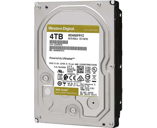 Жесткий диск 3.5" 4TB WD (WD4003FRYZ), изображение 2 Жесткий диск 3.5" 4TB WD (WD4003FRYZ), изображение 2