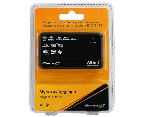 Считыватель флеш-карт Grand-X CRX05Black, изображение 7 Считыватель флеш-карт Grand-X CRX05Black, изображение 7