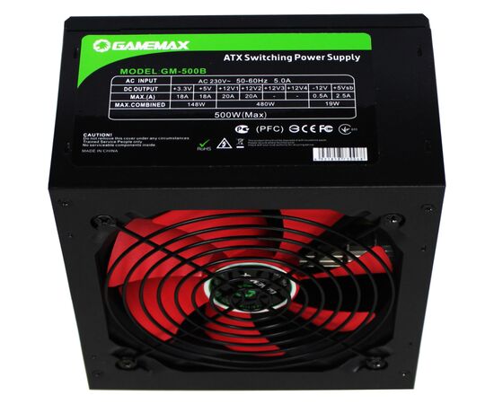 Блок питания Gamemax 500W (GM-500B), изображение 3 Блок питания Gamemax 500W (GM-500B), изображение 3