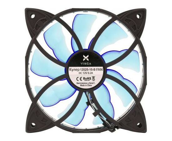 Кулер для корпуса Vinga 12025-15-B, изображение 2 Кулер для корпуса Vinga 12025-15-B, изображение 2