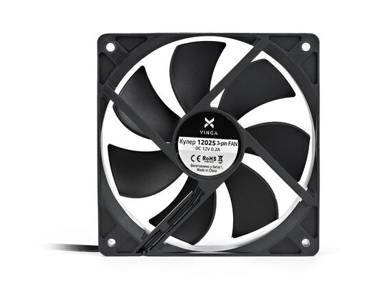 Кулер для корпуса Vinga 12025 3-pin, изображение 4 Кулер для корпуса Vinga 12025 3-pin, изображение 4