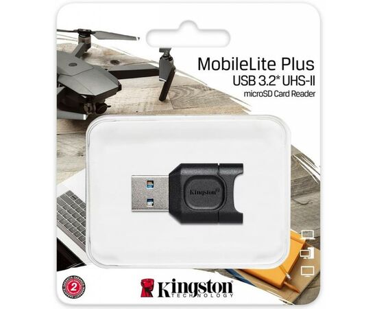 Считыватель флеш-карт Kingston USB 3.1 microSDHC/SDXC UHS-II MobileLite Plus (MLPM), изображение 3 Считыватель флеш-карт Kingston USB 3.1 microSDHC/SDXC UHS-II MobileLite Plus (MLPM), изображение 3