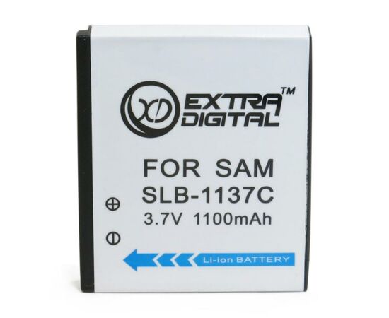 Акумулятор до фото/відео Extradigital Samsung SLB-1137C, Li-ion, 1100 mAh (DV00DV1326), зображення 2 Акумулятор до фото/відео Extradigital Samsung SLB-1137C, Li-ion, 1100 mAh (DV00DV1326), зображення 2