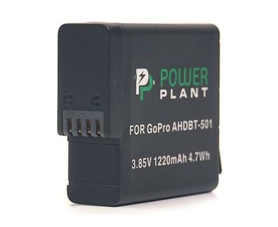 Аккумулятор к фото/видео PowerPlant для GoPro AHDBT-501 1220mAh (CB970124), изображение 2 Аккумулятор к фото/видео PowerPlant для GoPro AHDBT-501 1220mAh (CB970124), изображение 2