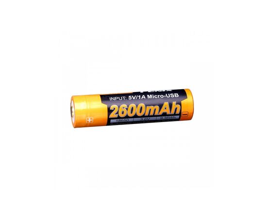 Аккумулятор Fenix 18650  2600 mAh micro usb зарядка (ARB-L18-2600U), изображение 2 Аккумулятор Fenix 18650  2600 mAh micro usb зарядка (ARB-L18-2600U), изображение 2