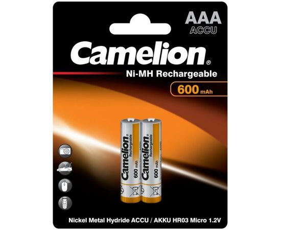 Акумулятор Camelion AAA 600mAh Ni-MH R03 * 2 (NH-AAA600BP2)