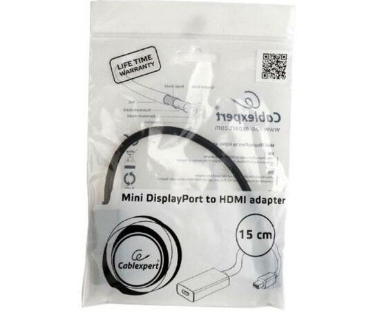 Переходник Mini DisplayPort to HDMI Cablexpert (A-mDPM-HDMIF-02), изображение 2 Переходник Mini DisplayPort to HDMI Cablexpert (A-mDPM-HDMIF-02), изображение 2