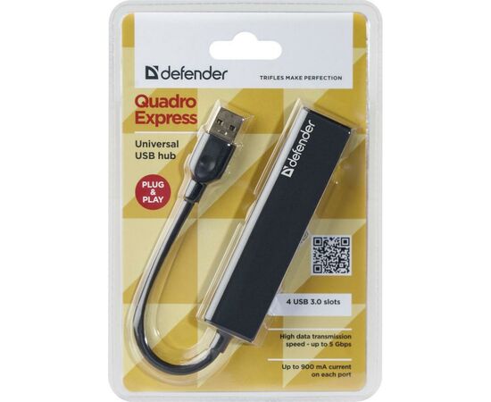 Концентратор Defender Quadro Express USB3.0, 4 port (83204), изображение 3 Концентратор Defender Quadro Express USB3.0, 4 port (83204), изображение 3