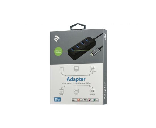 Концентратор 2E Type-C to 4xUSB3.0, with switch, 0.25 м (2E-W1406), изображение 3 Концентратор 2E Type-C to 4xUSB3.0, with switch, 0.25 м (2E-W1406), изображение 3